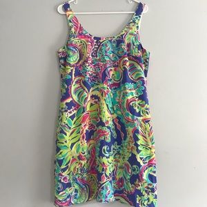 Lilly Pulitzer Bright Paisley Mini Dress in Blue, Green, Pink EUC size medium